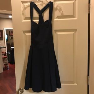 Navy Seersucker Dress